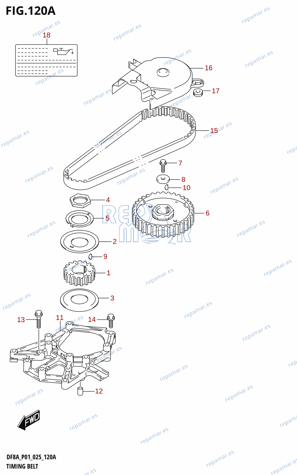 120A - TIMING BELT (DF8A,DF9.9A)