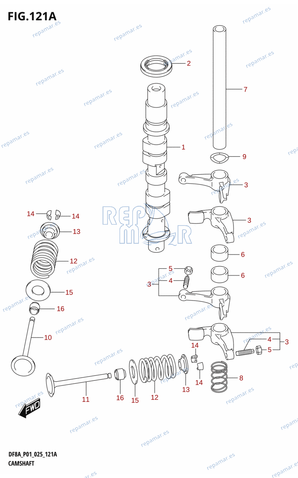 121A - CAMSHAFT (DF8A,DF9.9A)