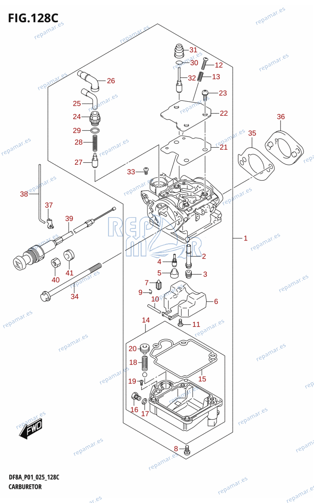 128C - CARBURETOR (DF9.9A)