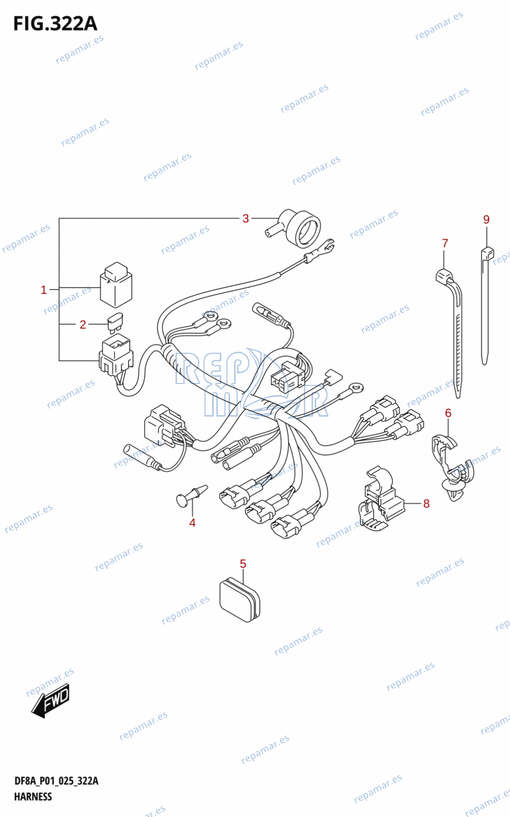 322A - HARNESS (DF8A,DF9.9A)