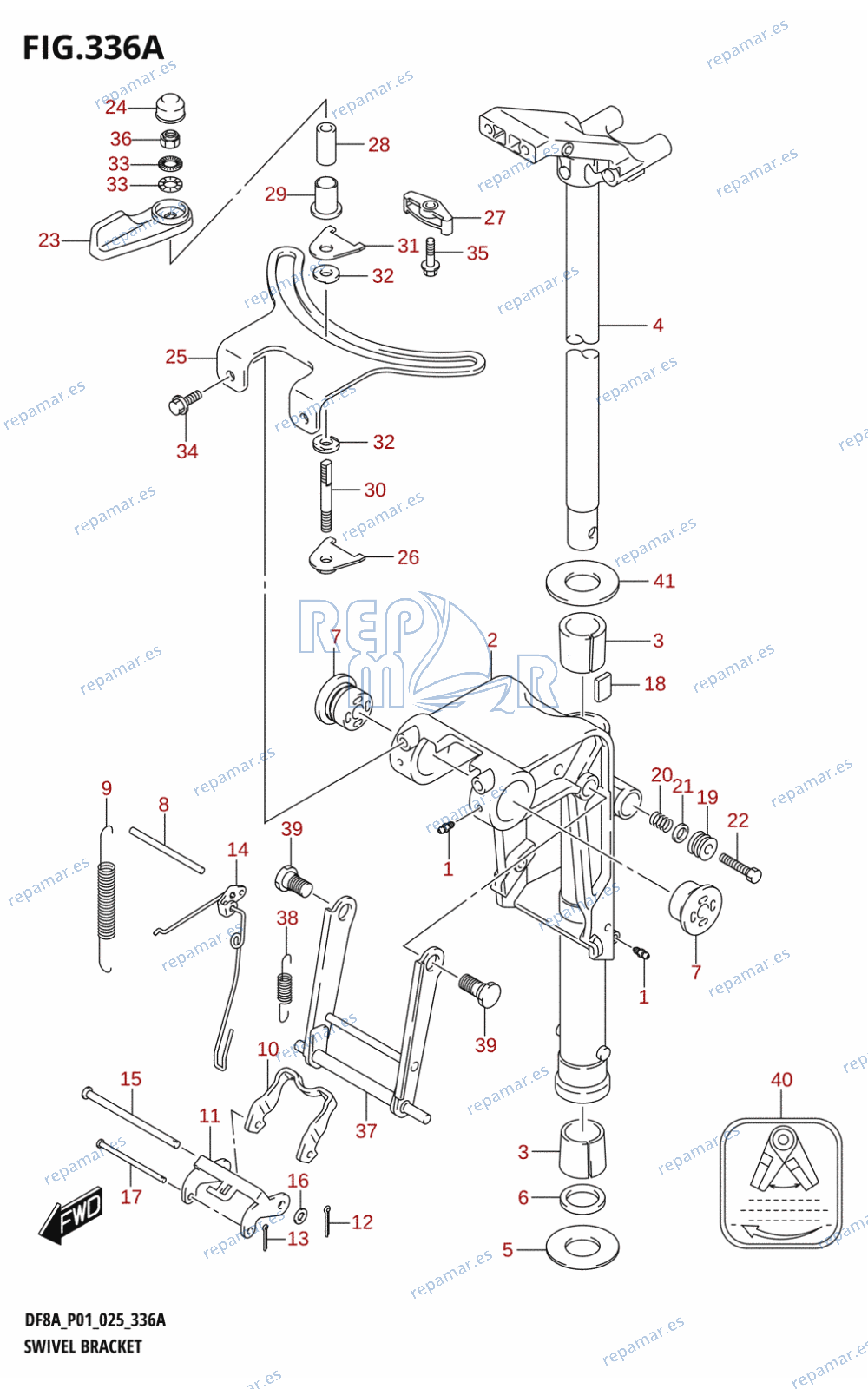 336A - SWIVEL BRACKET (DF8A,DF9.9A)