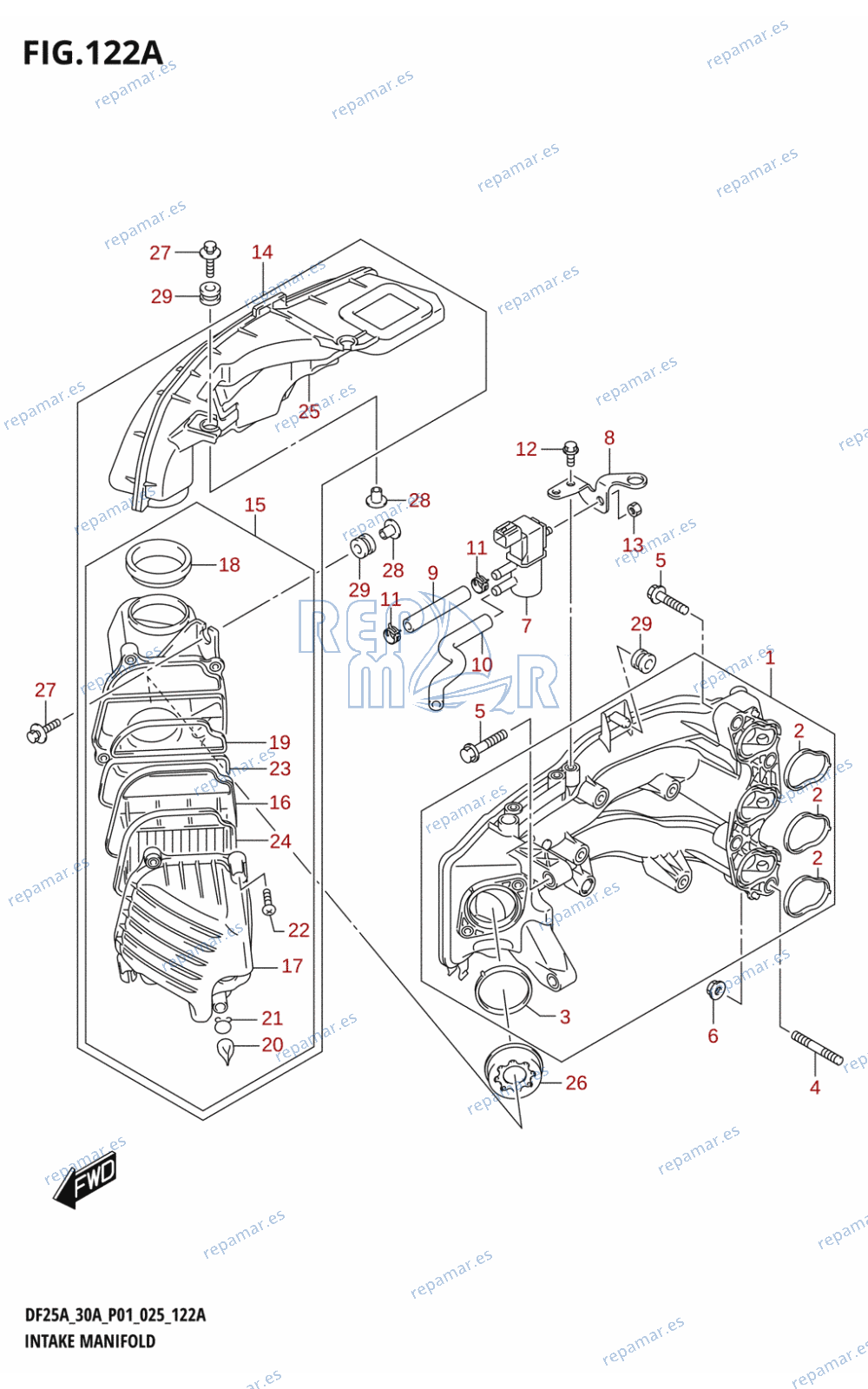 122A - INTAKE MANIFOLD (DF25A,DF25AT)