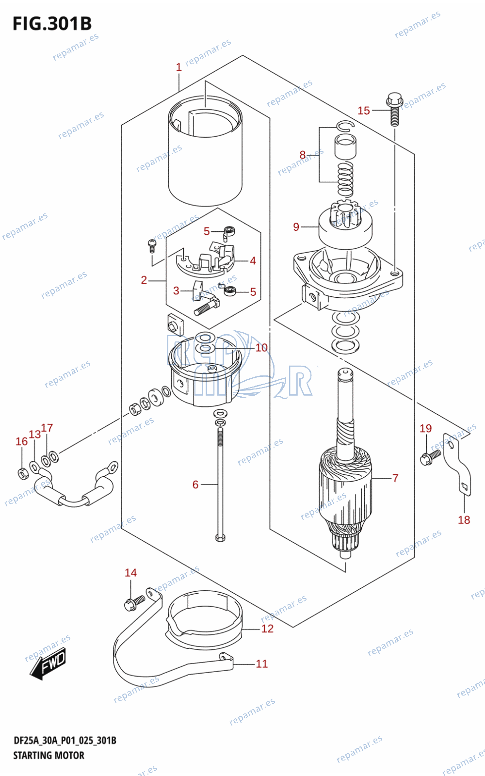 301B - STARTING MOTOR (DF25AT,DF30AT)