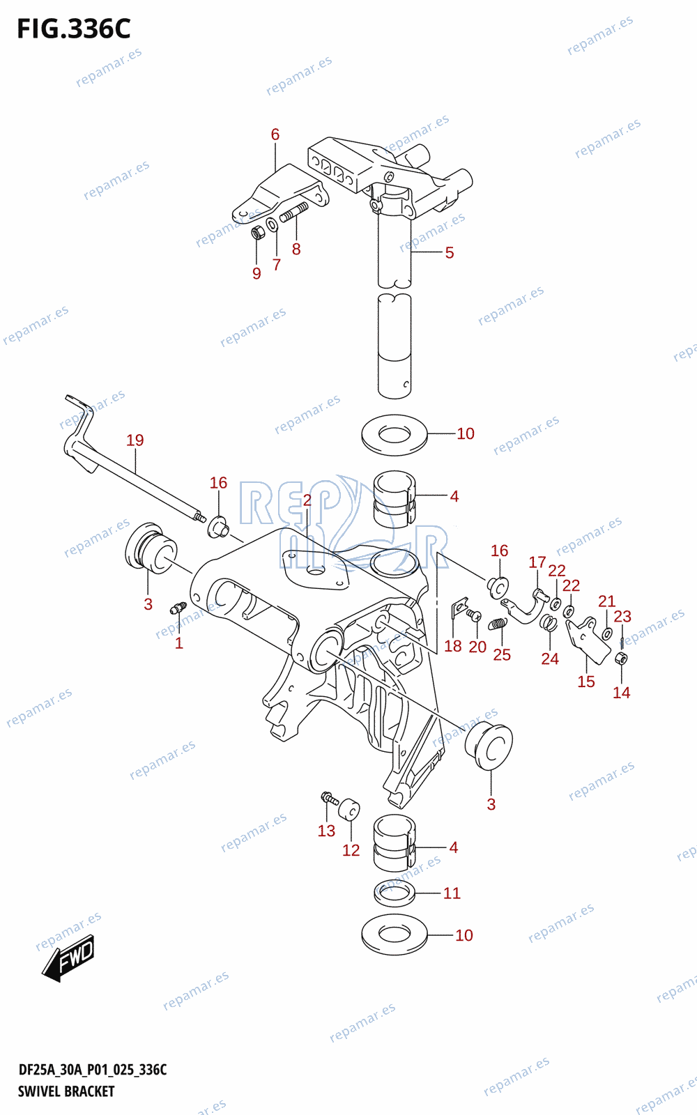 336C - SWIVEL BRACKET (DF25AT,DF30AT)