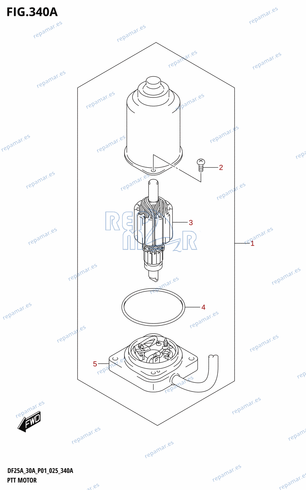 340A - PTT MOTOR (DF25AT,DF30AT,DF30ATH)