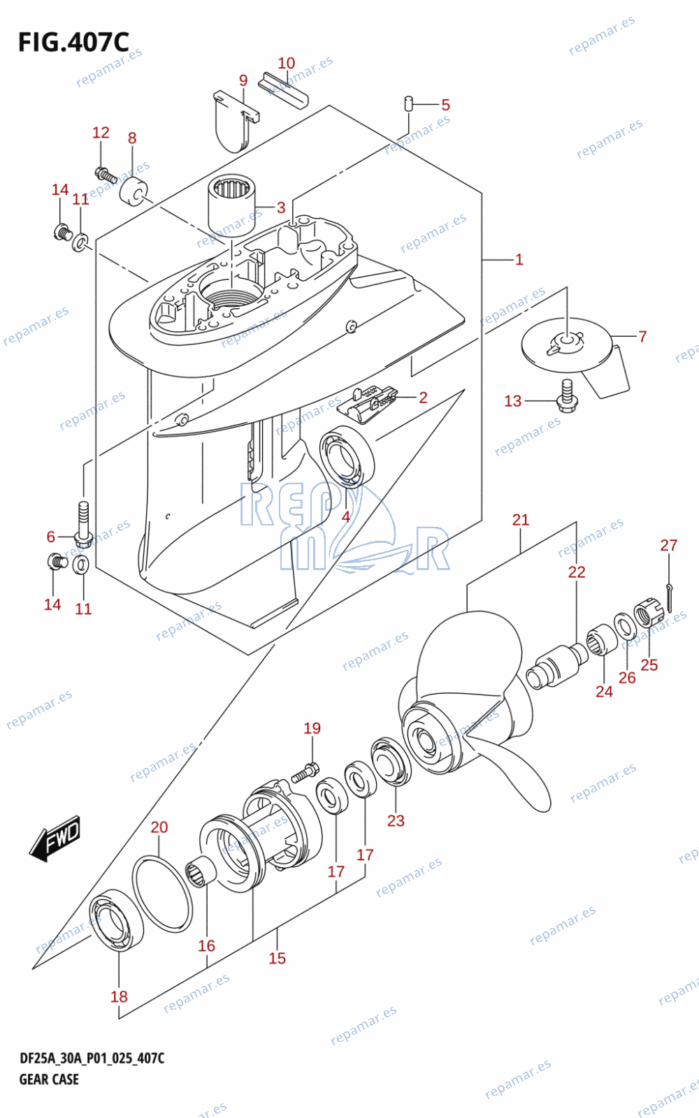 407C - GEAR CASE (DF30AQ)