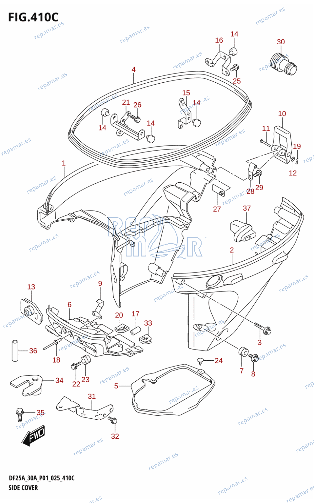 410C - SIDE COVER (DF25AT,DF30AT)