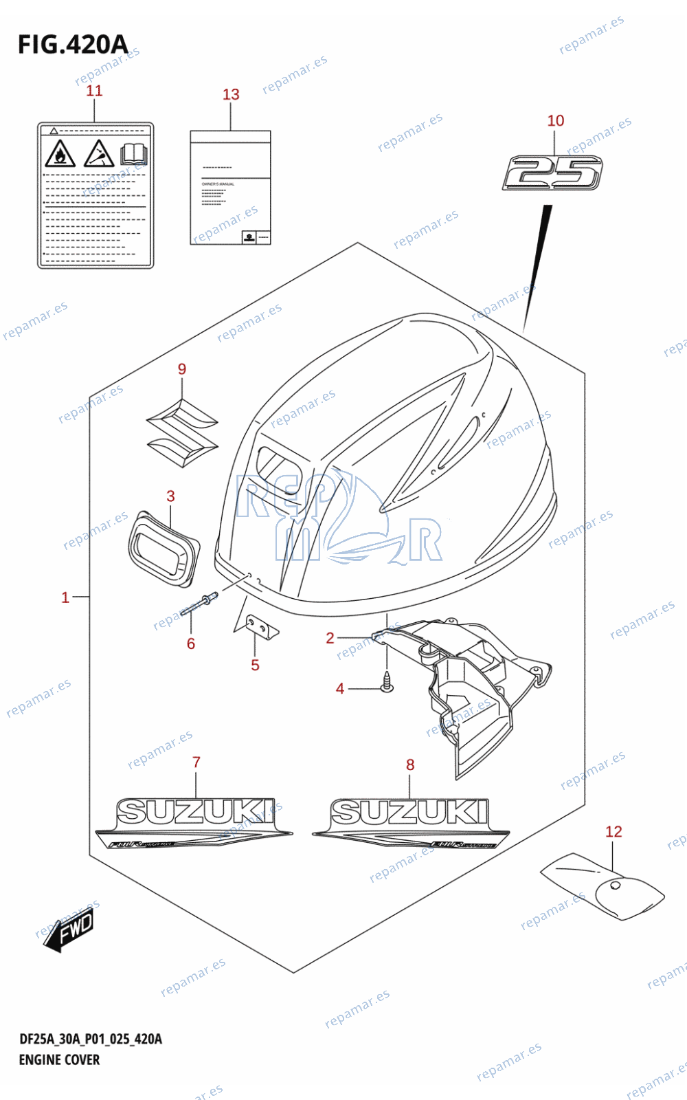 420A - ENGINE COVER (DF25A,DF25AT)