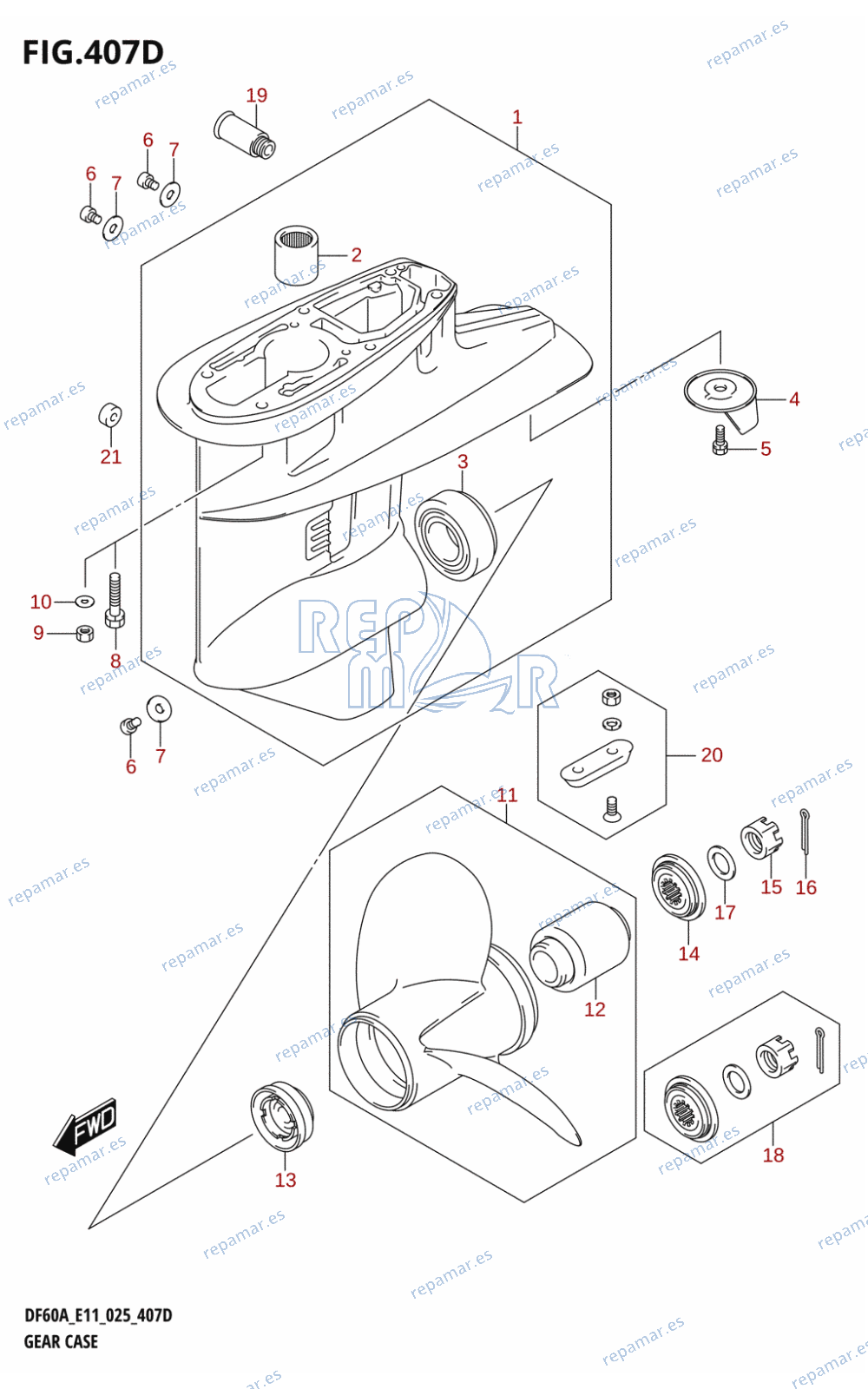 407D - GEAR CASE ((DF60AQH,DF60ATH):E40)