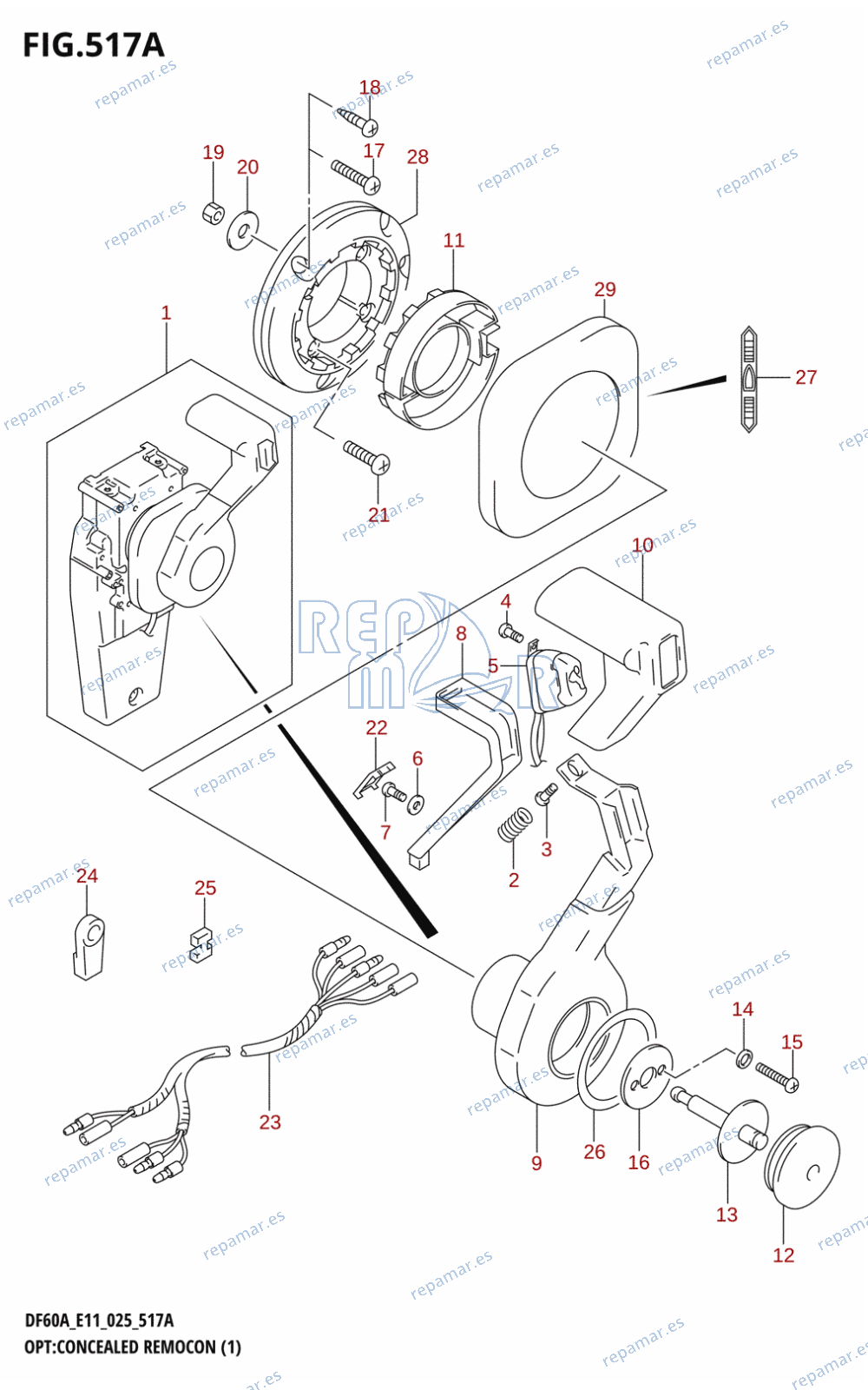 517A - OPT:CONCEALED REMOCON (1) (DF40A,DF50A,DF60A,DF40AST,DF40ASVT,DF60AVT)