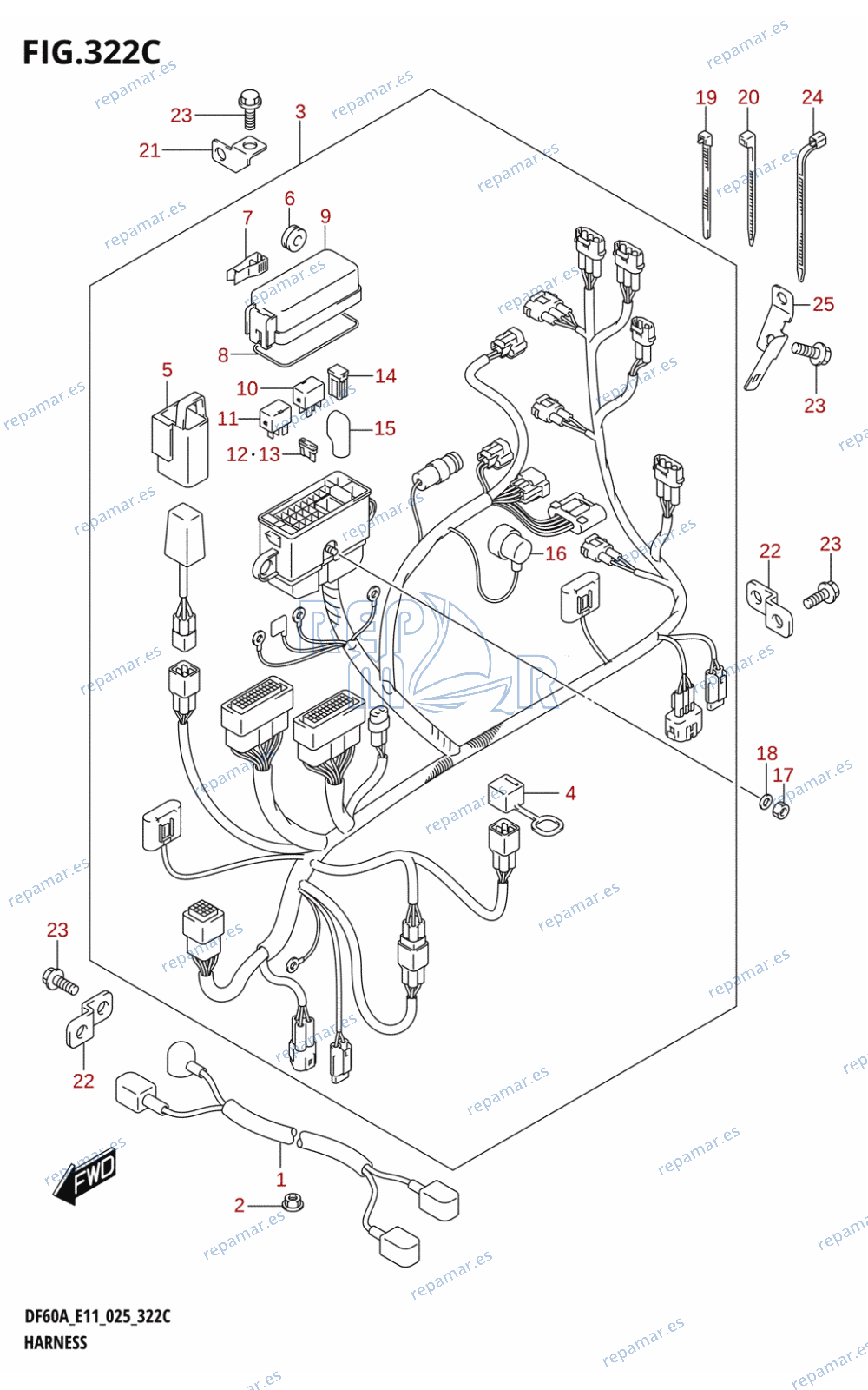 322C - HARNESS (DF40A,DF40ATH,DF50A,DF50ATH)