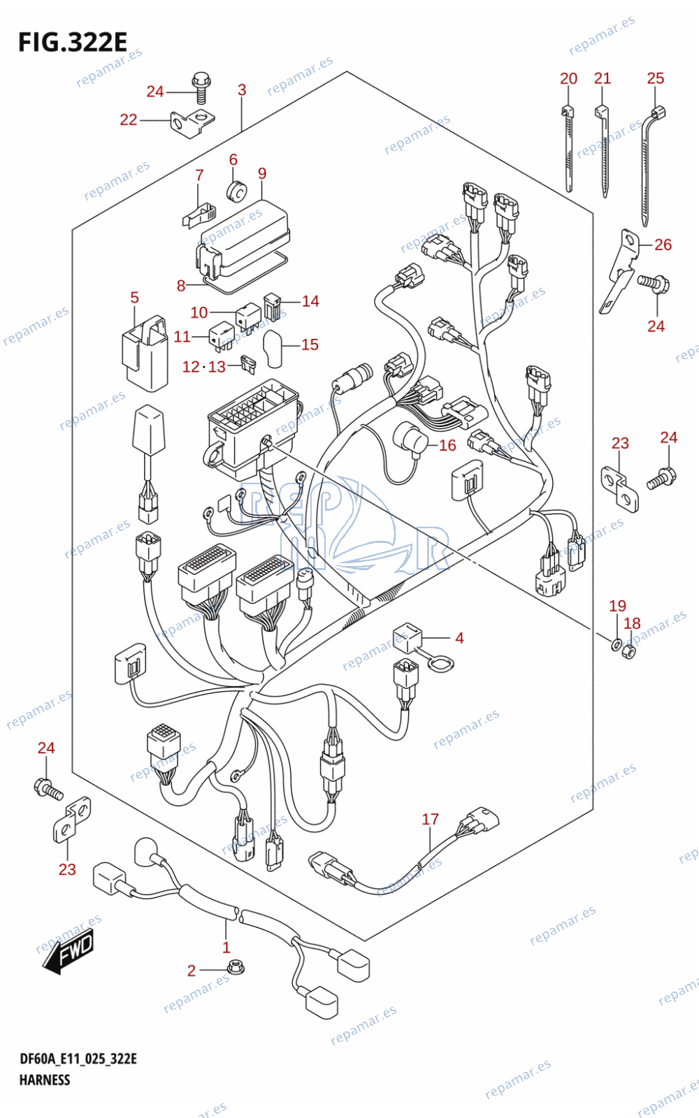 322E - HARNESS (DF40AST,DF60A,DF60ATH,DF60AVT,DF60AVTH,DF40ASVT)