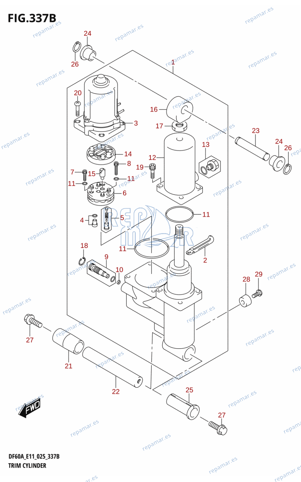 337B - TRIM CYLINDER (DF40AST,DF60A,DF60ATH)