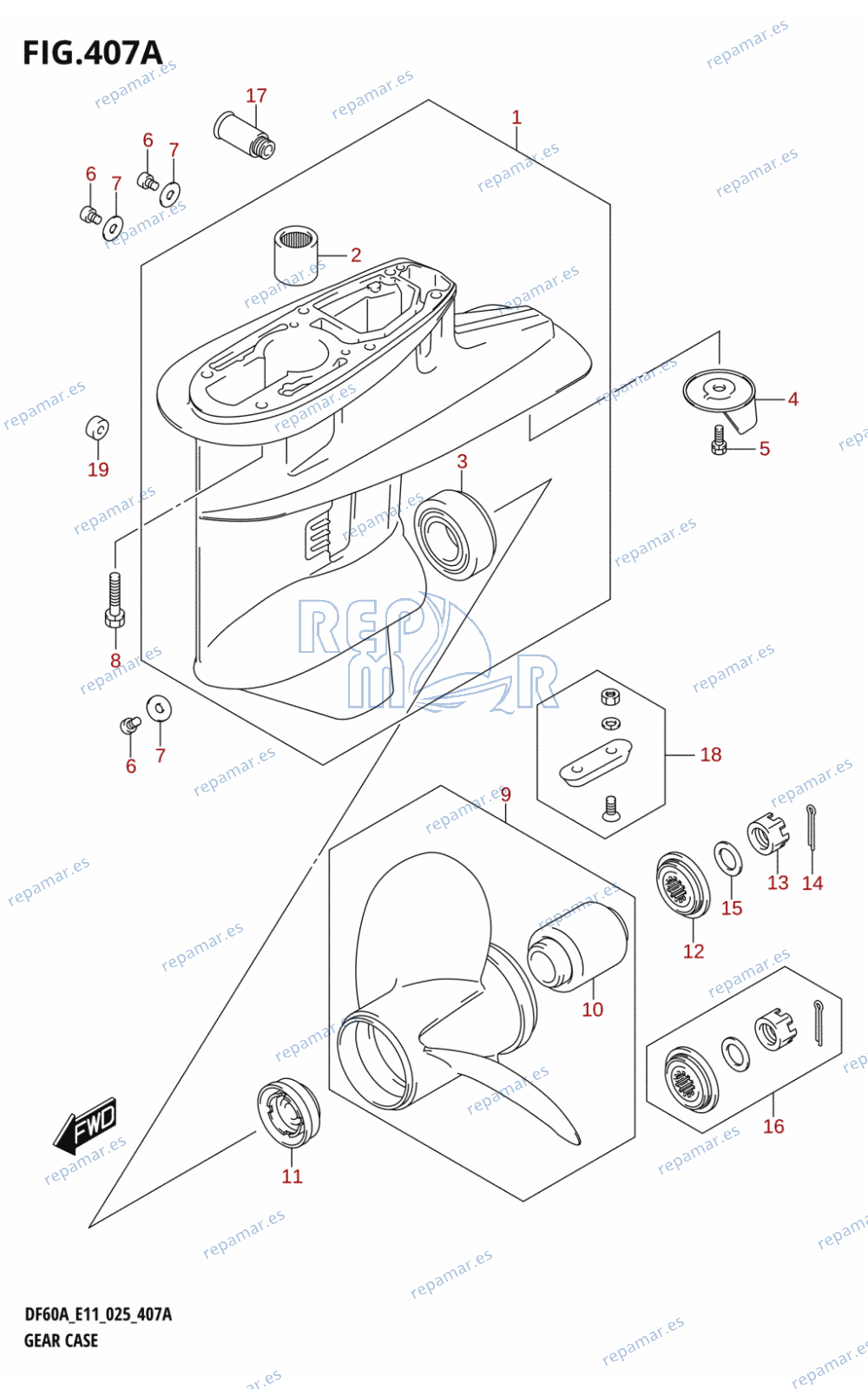 407A - GEAR CASE (DF40A,DF40AST,DF50A)