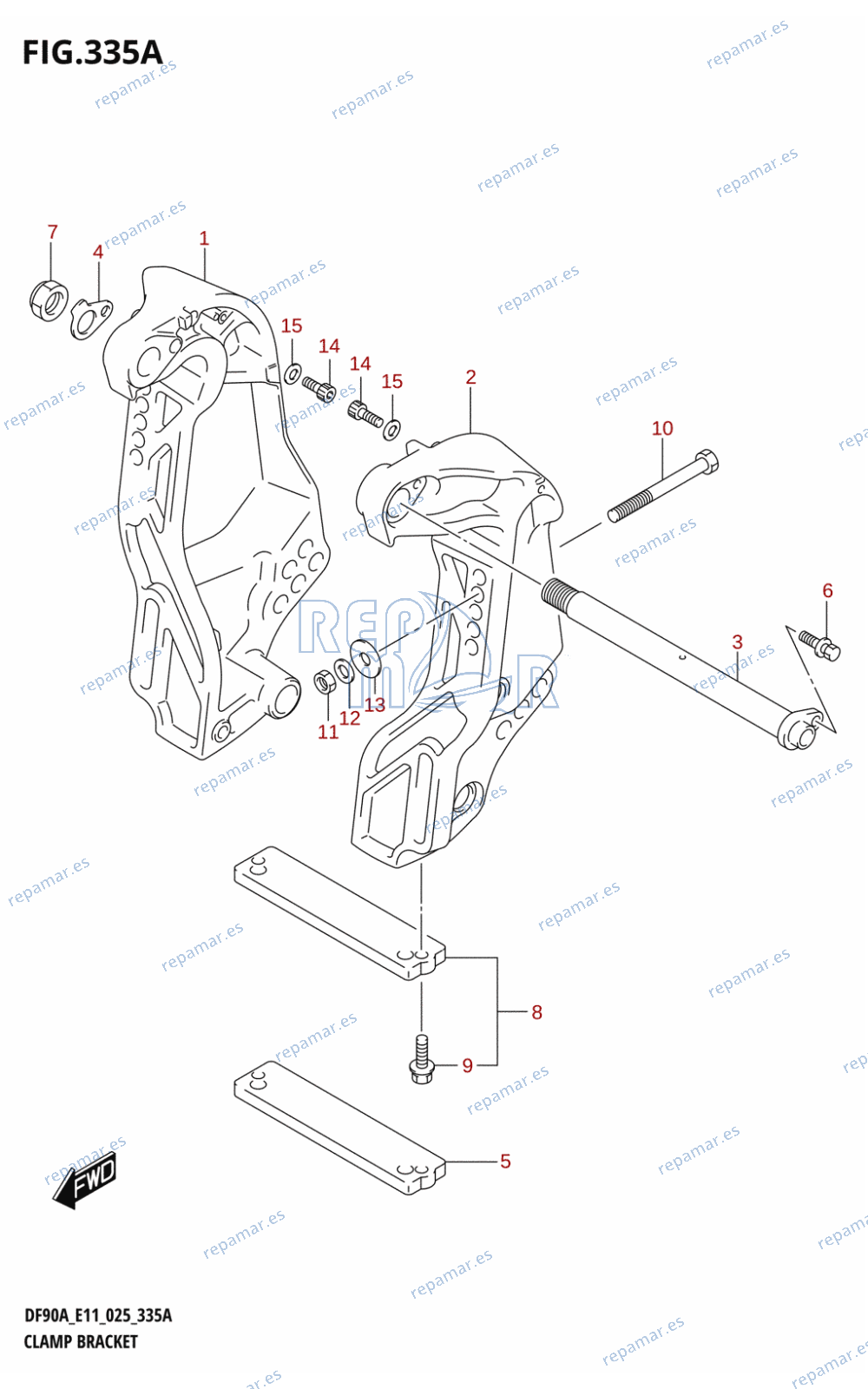 335A - CLAMP BRACKET (DF70A,DF70ATH,DF80A,DF90A,DF90ATH,DF100B,DF75A)