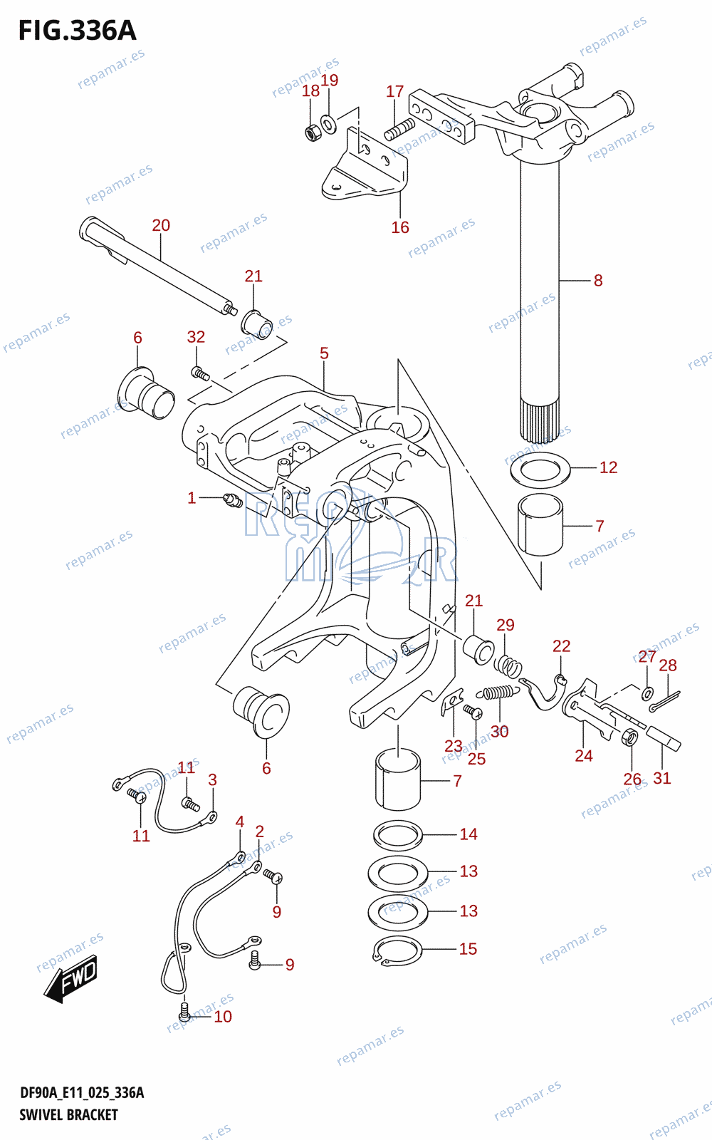 336A - SWIVEL BRACKET (DF70A,DF80A,DF90A,DF100B,DF75A)