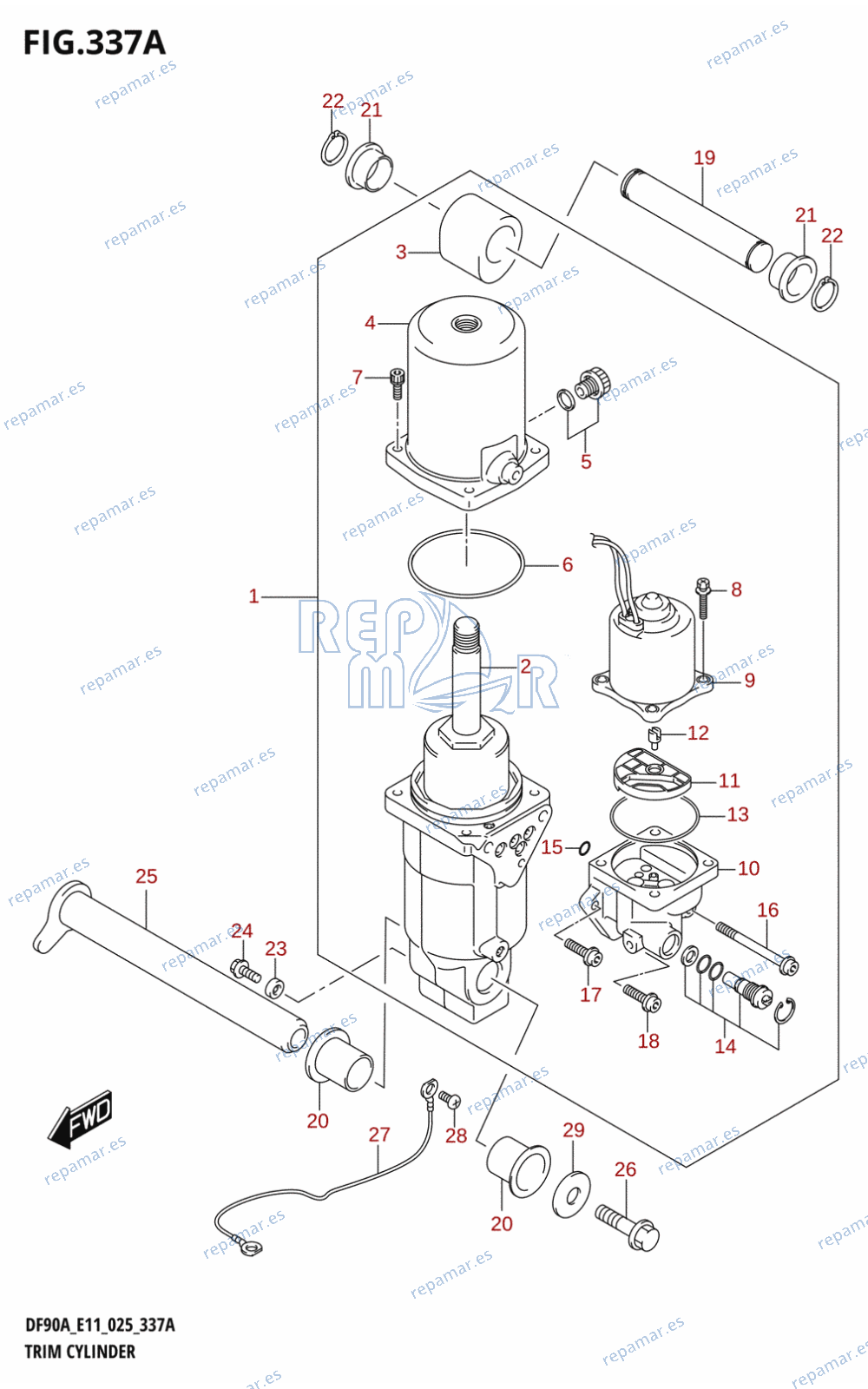 337A - TRIM CYLINDER (DF70A,DF70ATH,DF80A,DF90A,DF90ATH,DF100B,DF75A)