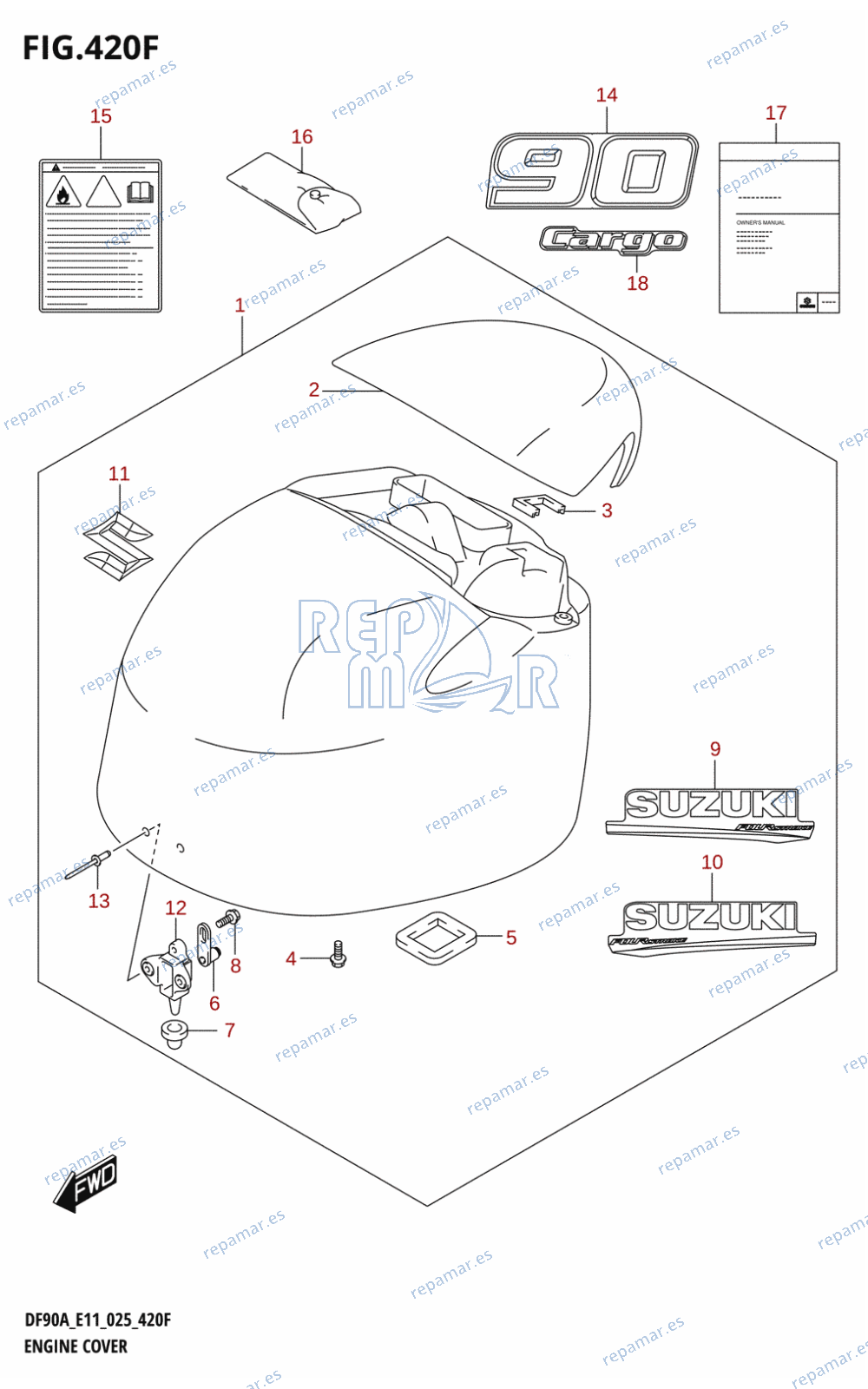 420F - ENGINE COVER (DF90AWQH:025)