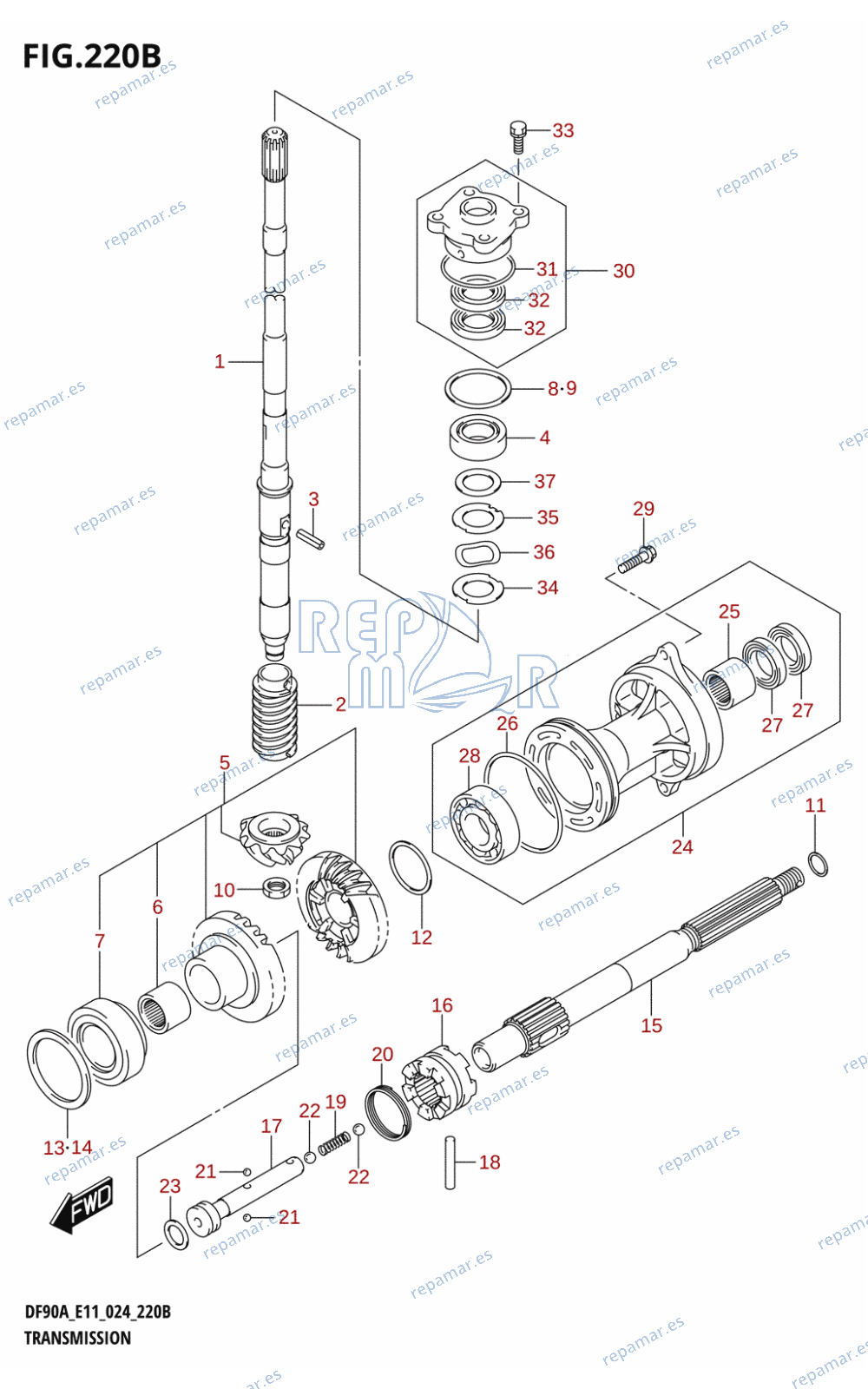 220B - TRANSMISSION (X-TRANSOM)