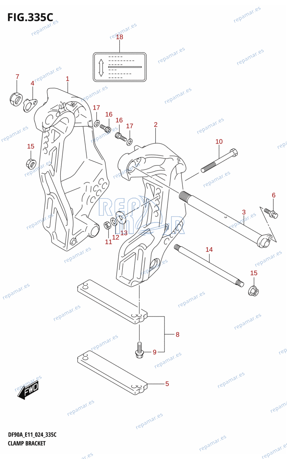 335C - CLAMP BRACKET (DF90AWQH)