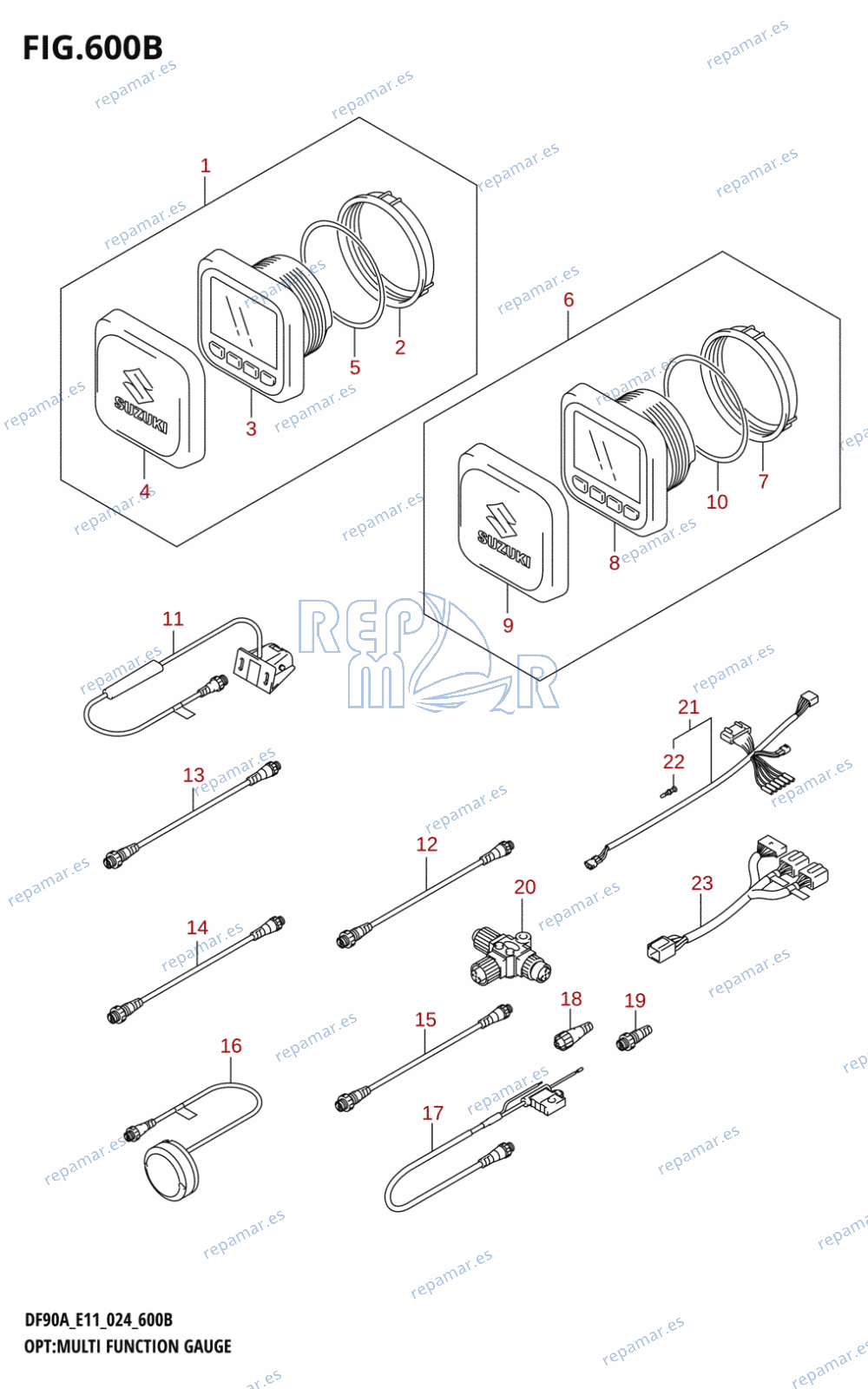 600B - OPT:MULTI FUNCTION GAUGE (DF70ATH,DF90ATH)