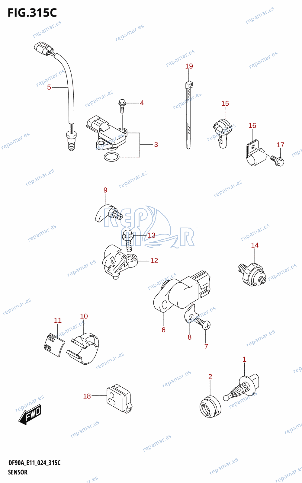 315C - SENSOR (DF70A,DF75A,DF70ATH,DF80A,DF90A,DF90ATH,DF100B)