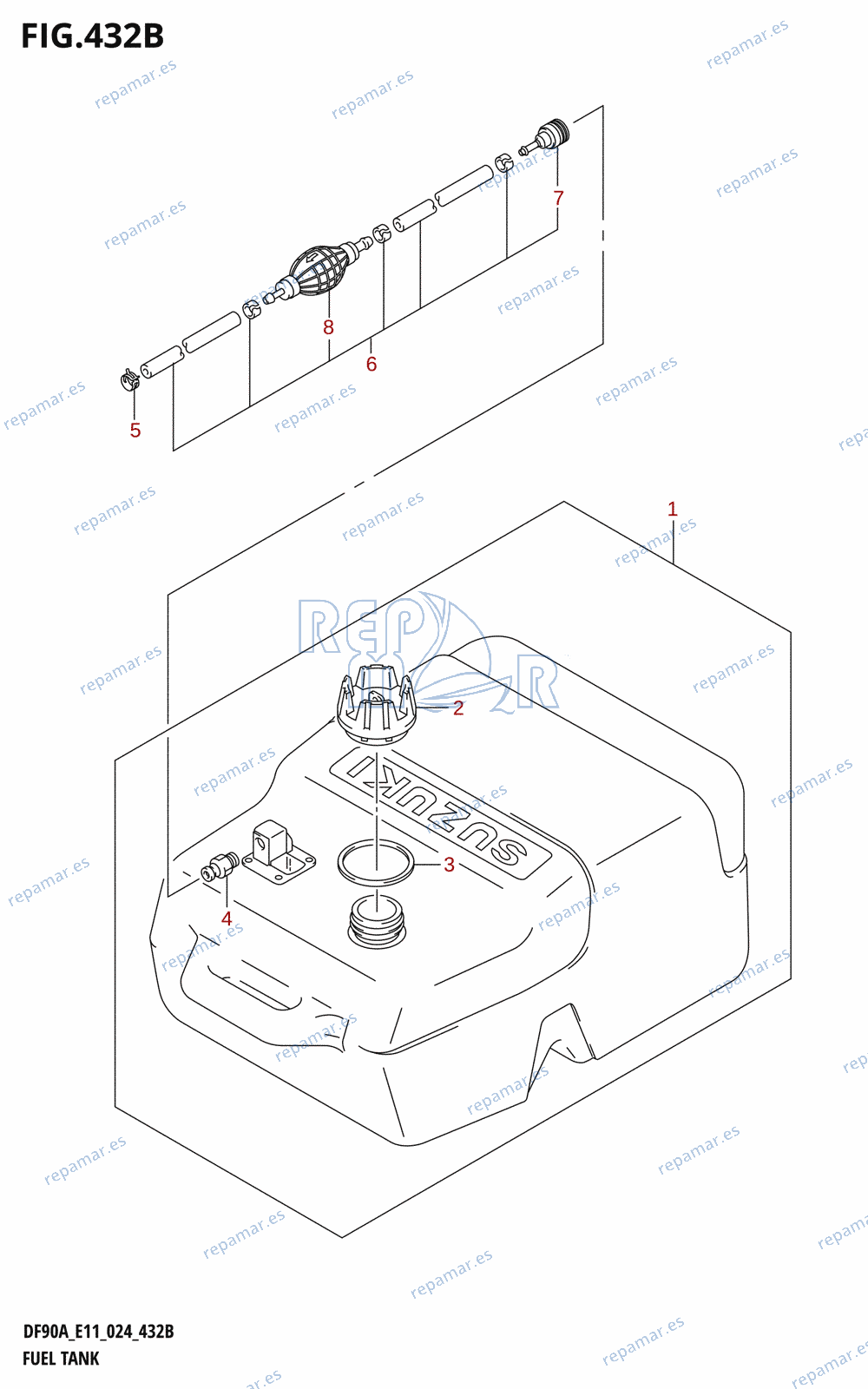 432B - FUEL TANK (DF70A,DF70ATH,DF80A,DF90A,DF90ATH,DF90AWQH,DF100B)