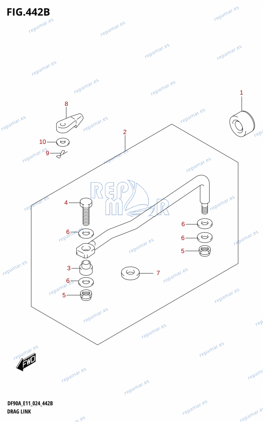 442B - DRAG LINK (DF70A,DF80A,DF90A,DF100B,DF75A)