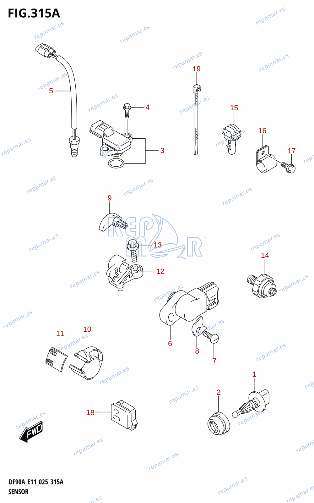 315A - SENSOR (DF70A,DF75A,DF70ATH,DF80A,DF90A,DF90ATH,DF100B)