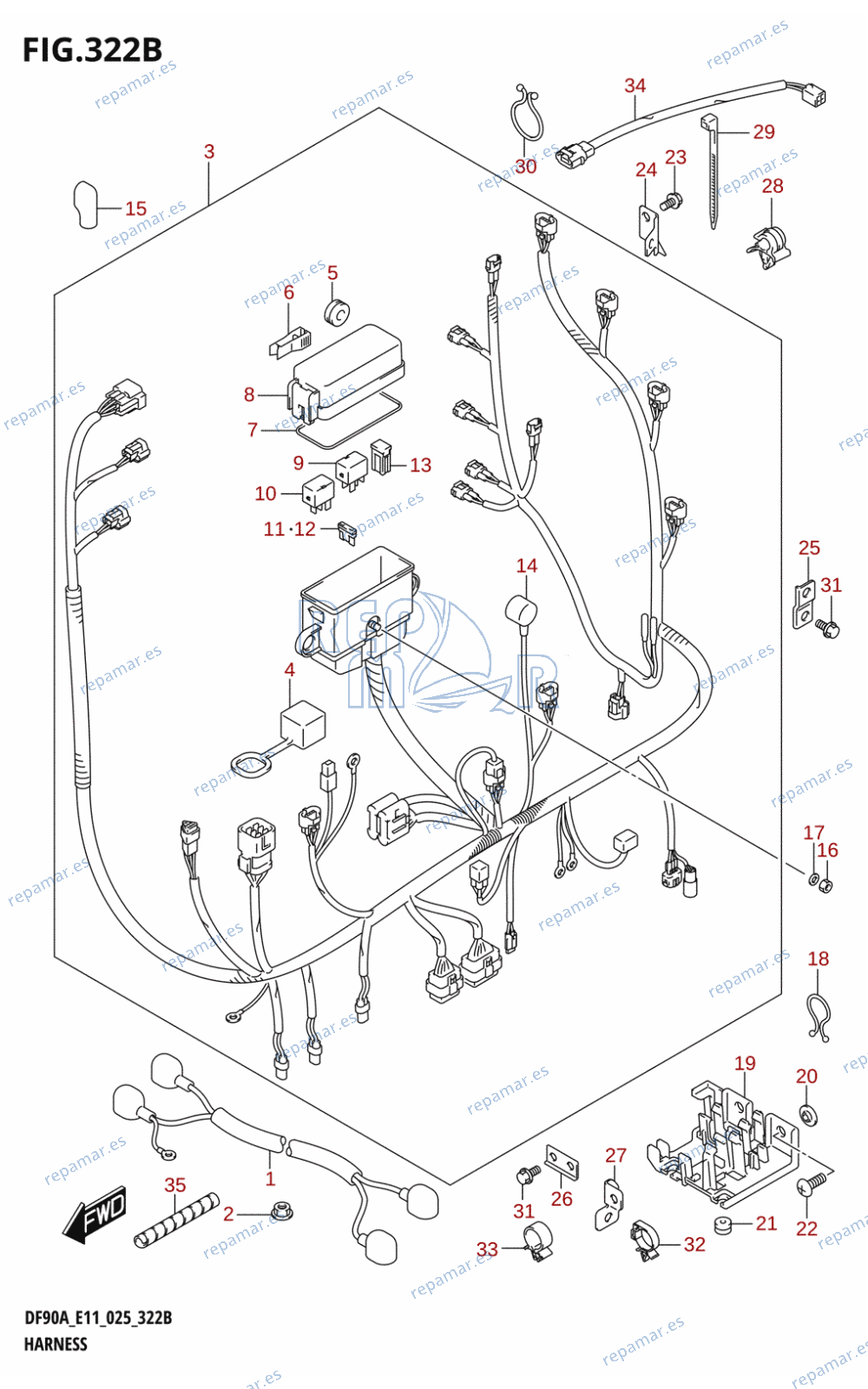 322B - HARNESS (DF90AWQH)