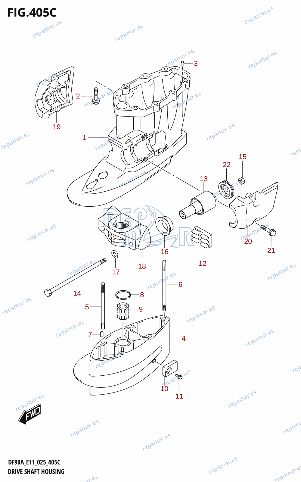 405C - DRIVE SHAFT HOUSING (DF90ATH:E40)