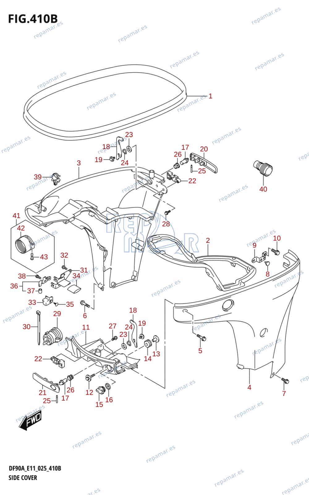 410B - SIDE COVER (DF90AWQH:E40)