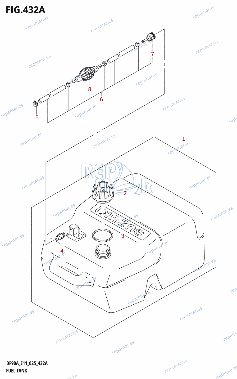 432A - FUEL TANK (DF70A,DF70ATH,DF80A,DF90A,DF90ATH,DF90AWQH,DF100B)