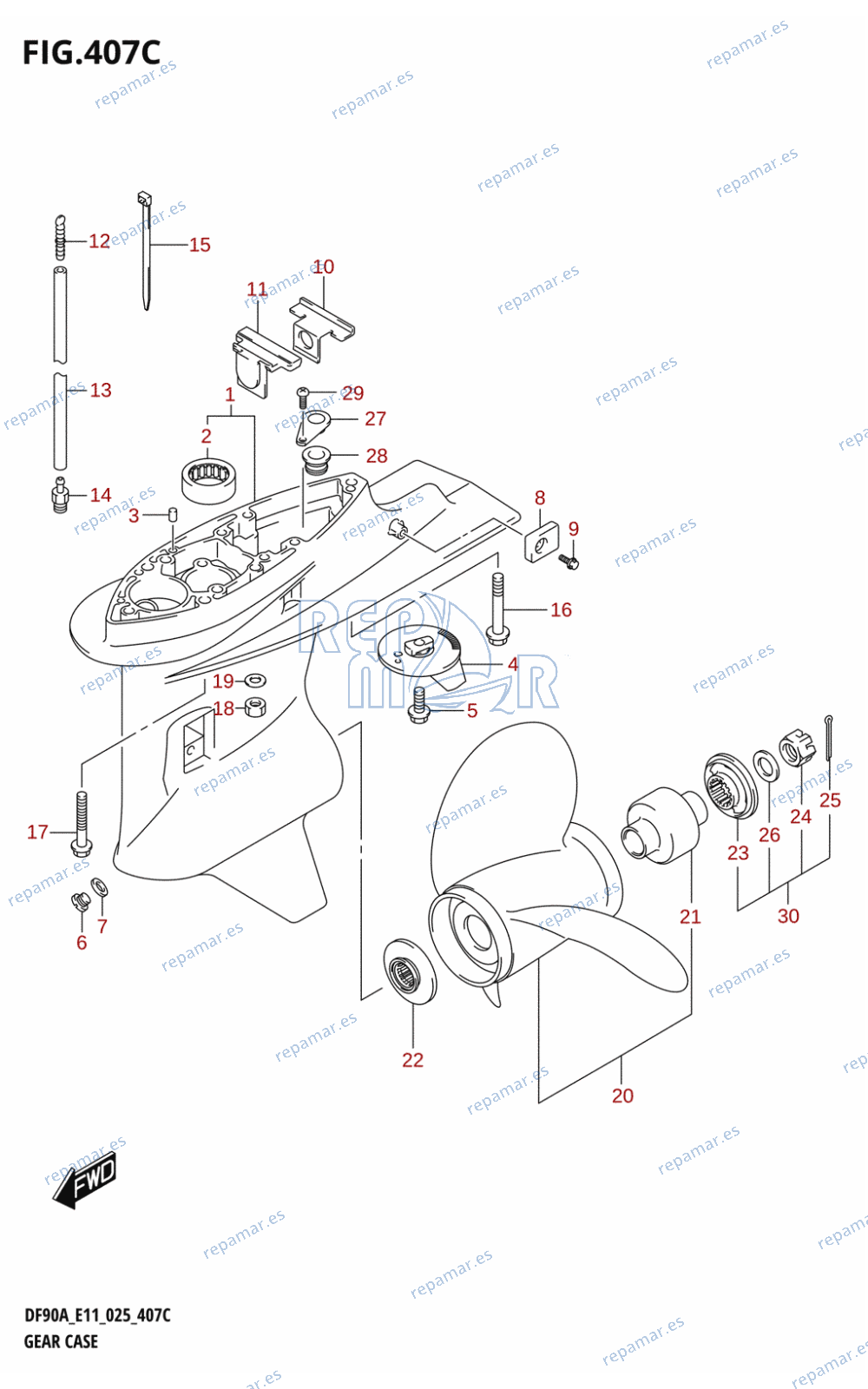 407C - GEAR CASE (E40:(DF80A,DF90AWQH))