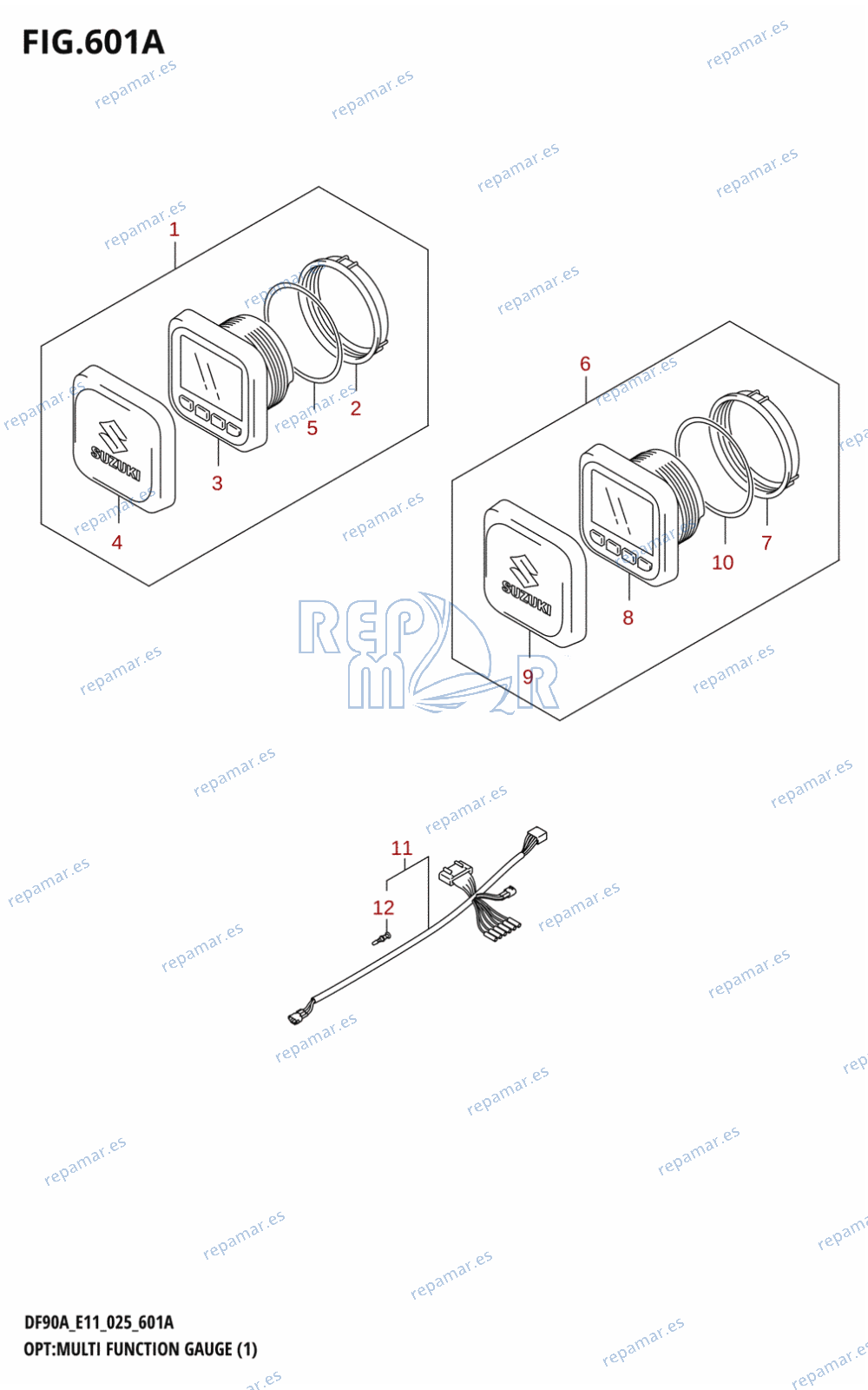 601A - OPT:MULTI FUNCTION GAUGE (1) (DF70A,DF75A,DF80A,DF90A,DF90AWQH,DF100B)