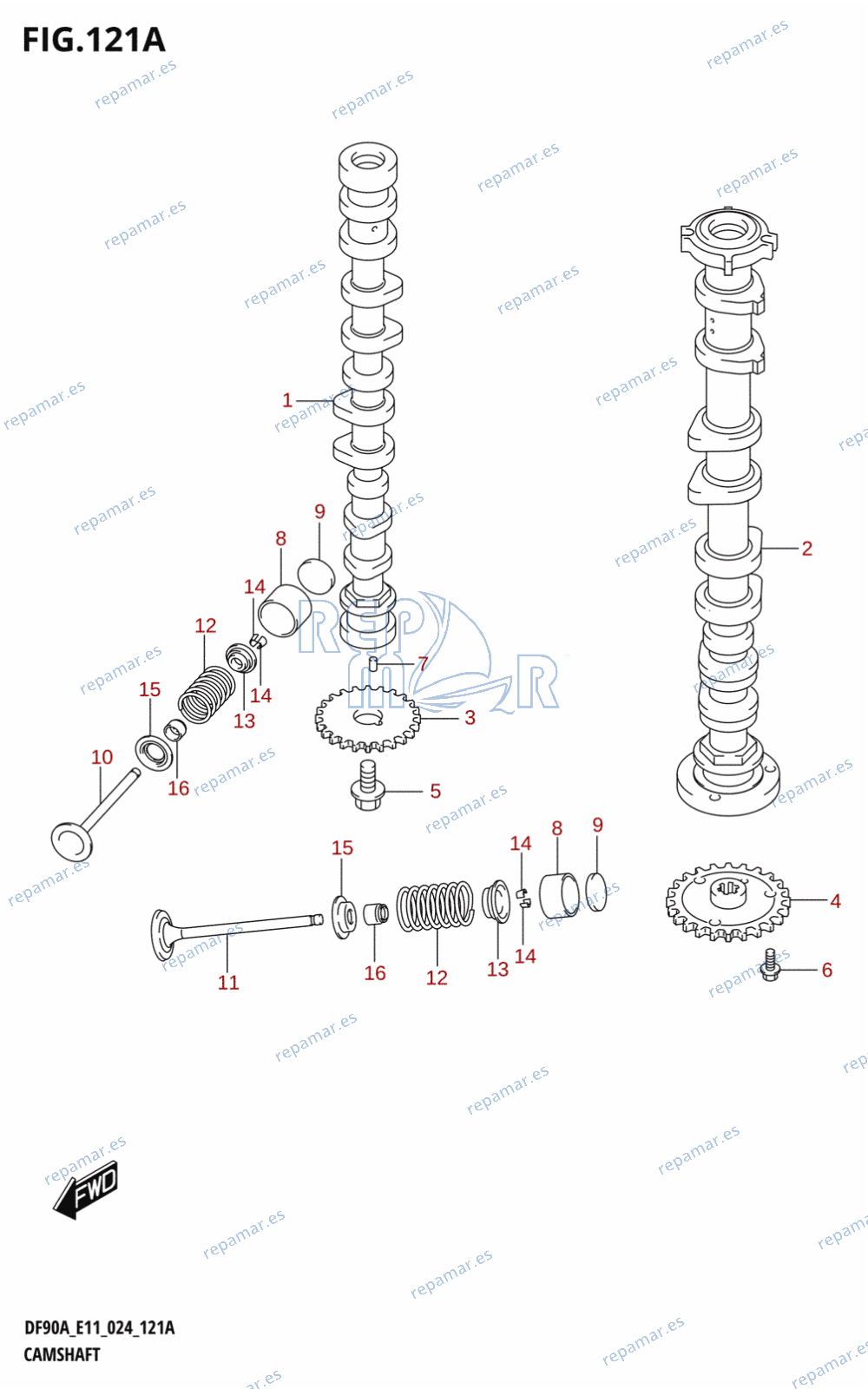 121A - CAMSHAFT (DF70A,DF70ATH)