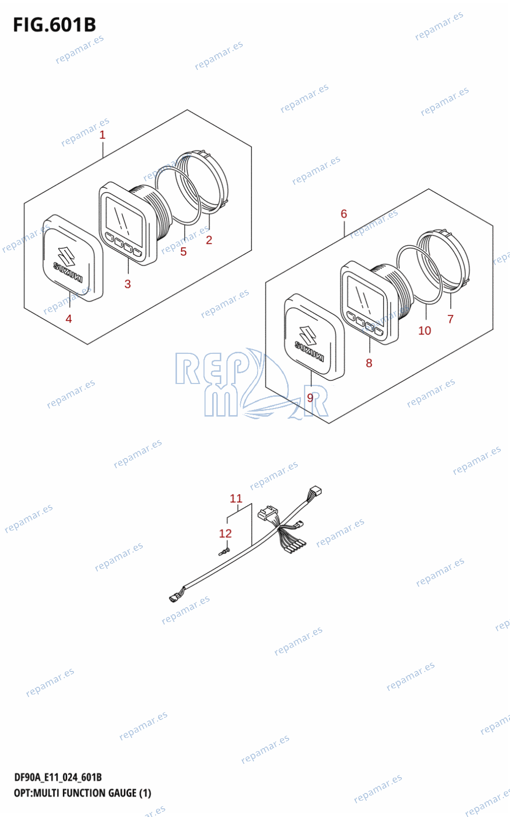 601B - OPT:MULTI FUNCTION GAUGE (1) (DF70A,DF75A,DF80A,DF90A,DF90AWQH,DF100B)