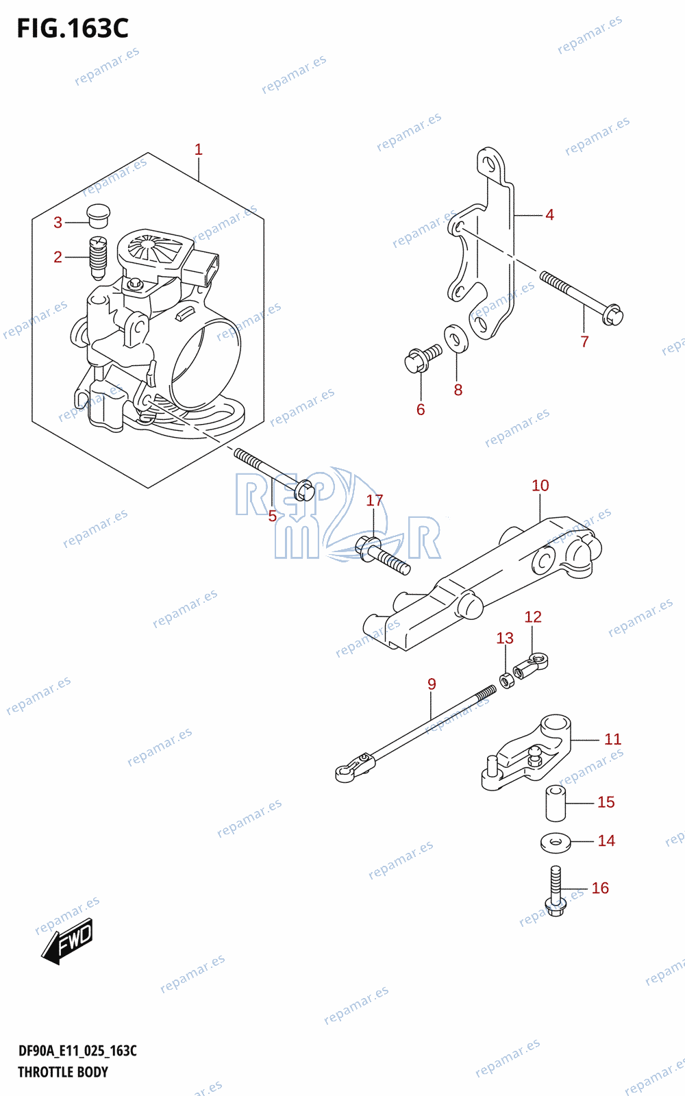 163C - THROTTLE BODY (DF70A,DF90A)