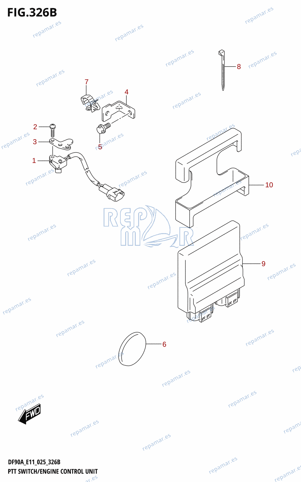 326B - PTT SWITCH /​ ENGINE CONTROL UNIT (DF90AWQH)