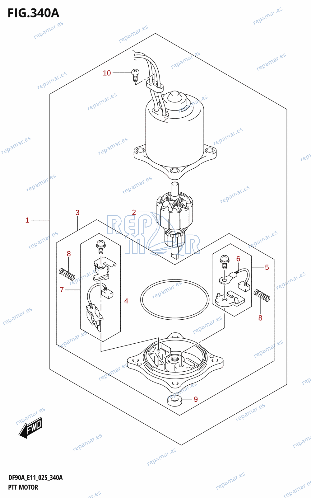 340A - PTT MOTOR (DF70A,DF70ATH,DF80A,DF90A,DF90ATH,DF100B,DF75A)