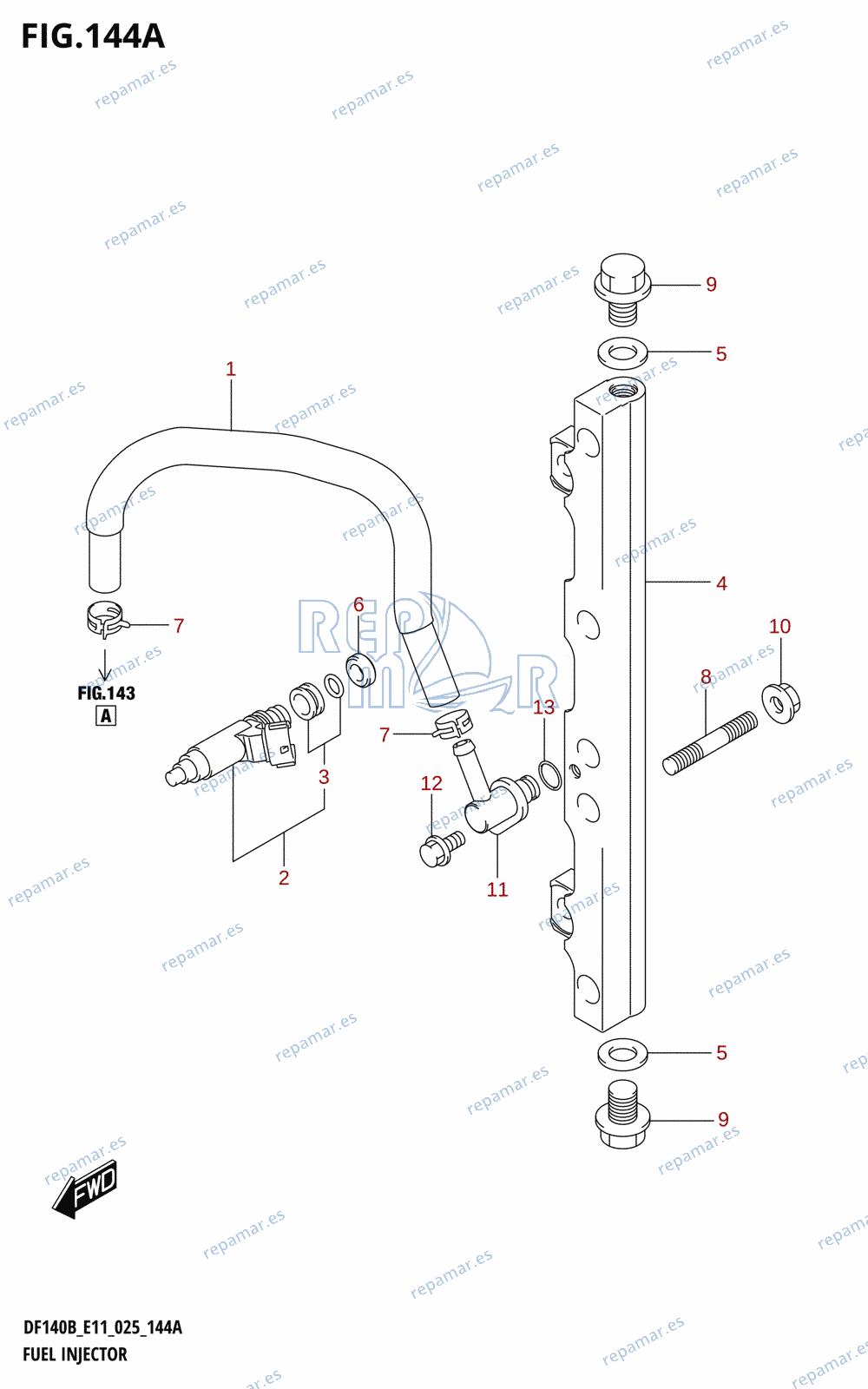 144A - FUEL INJECTOR (E01,E03,E11)