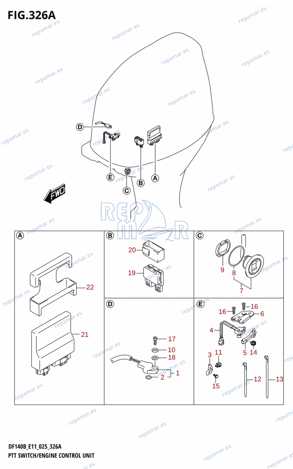 326A - PTT SWITCH /​ ENGINE CONTROL UNIT (DF100C)