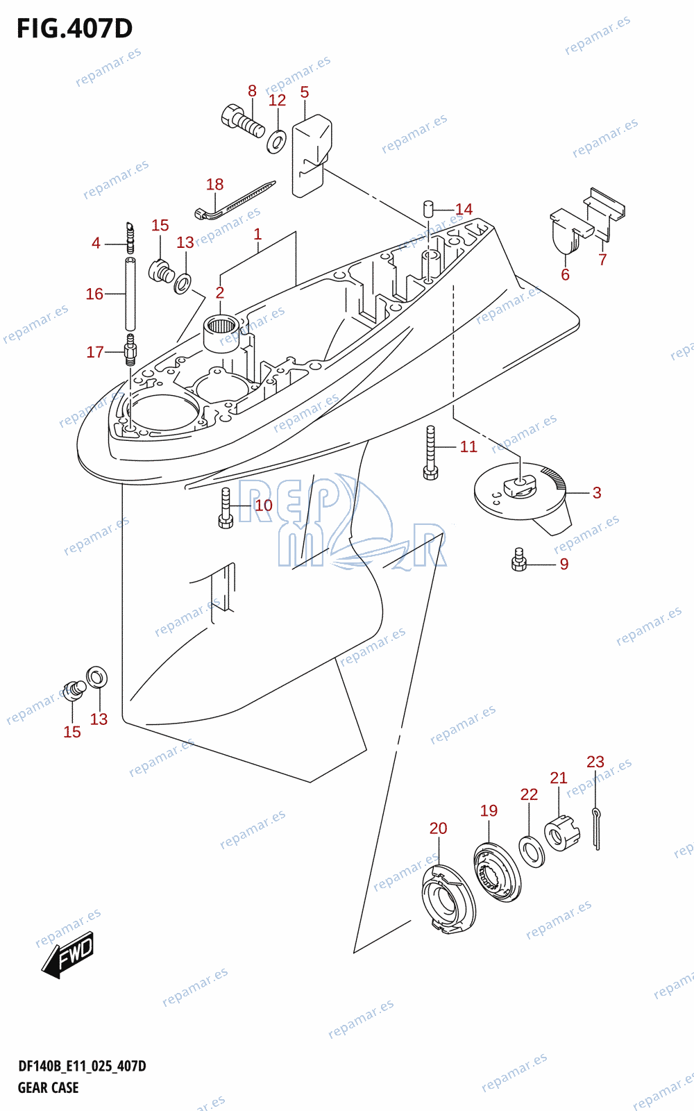 407D - GEAR CASE (DF115BSS)