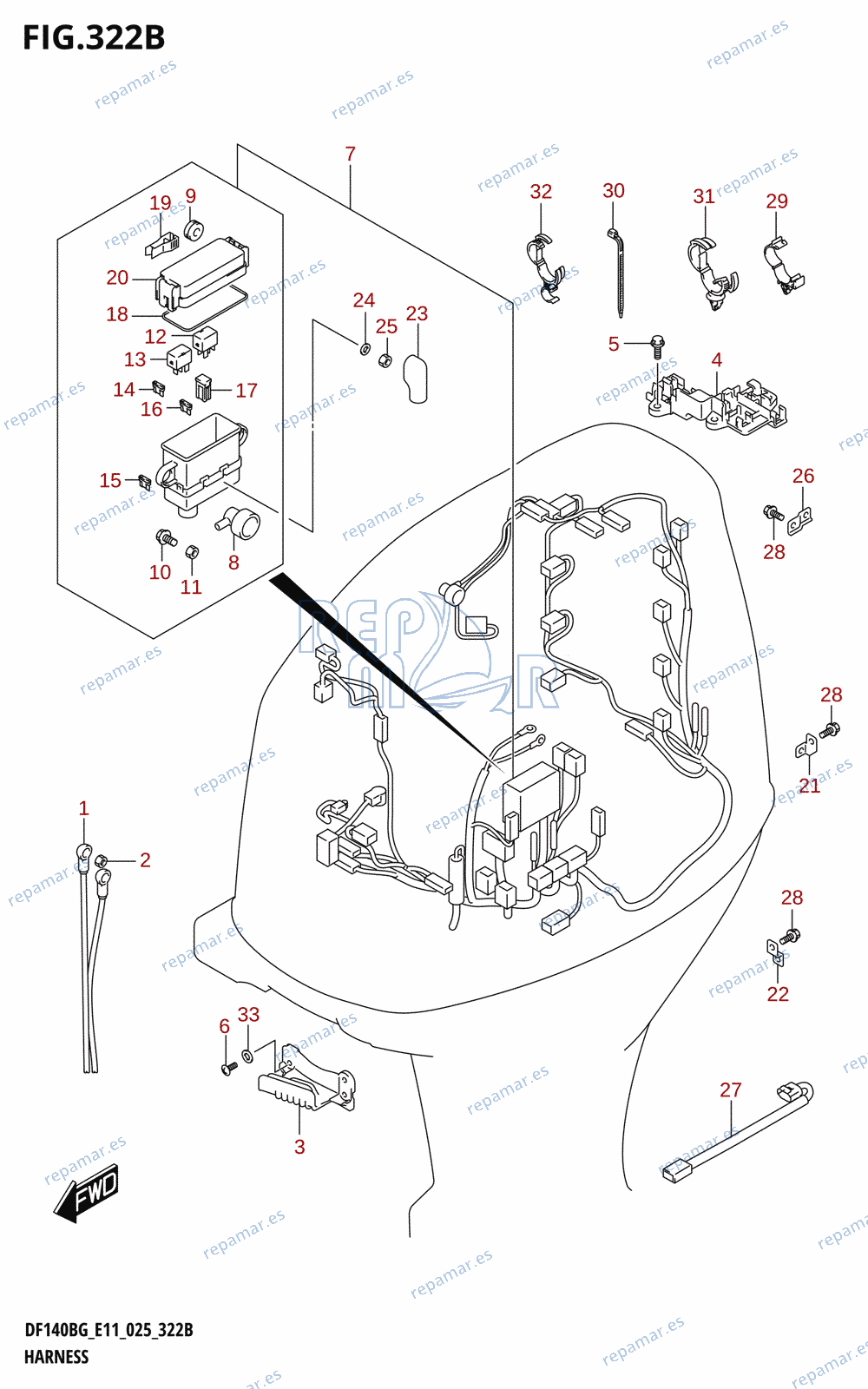 322B - HARNESS (DF140BG,DF140BZG)