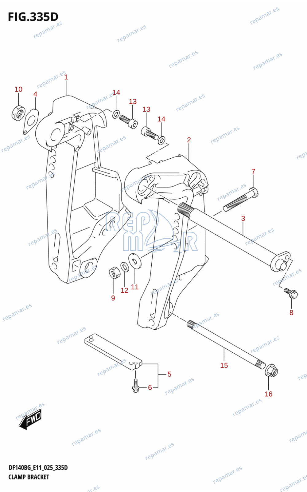 335D - CLAMP BRACKET ((DF140BG,DF140BZG):E40)