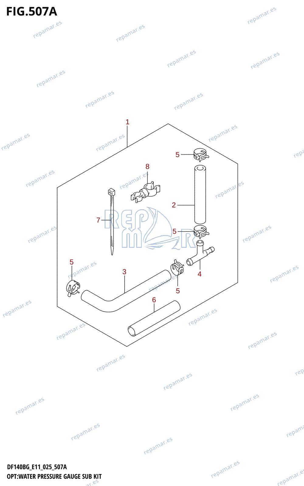 507A - OPT:WATER PRESSURE GAUGE SUB KIT (DF115BG,DF115BZG)