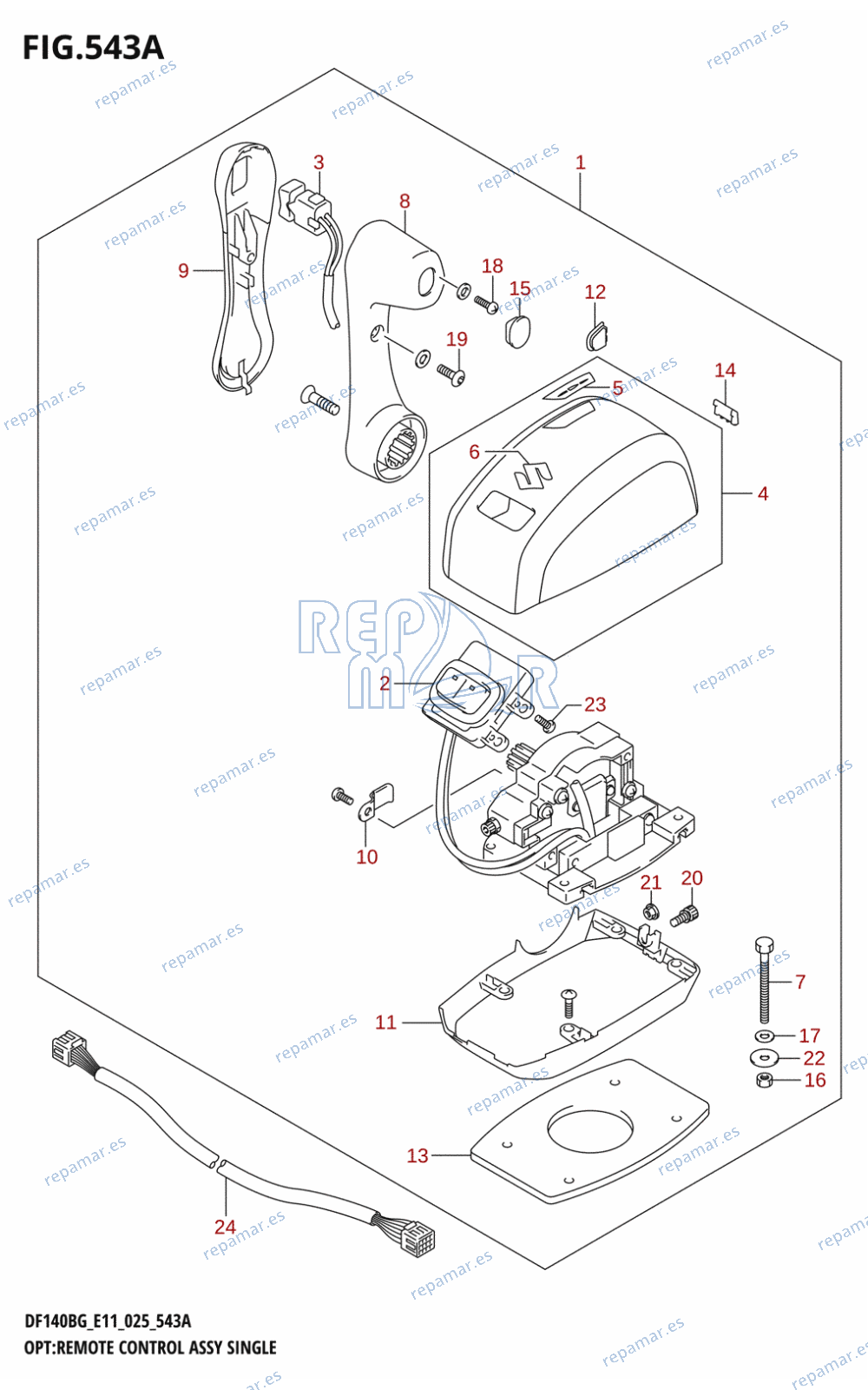 543A - OPT:REMOTE CONTROL ASSY SINGLE