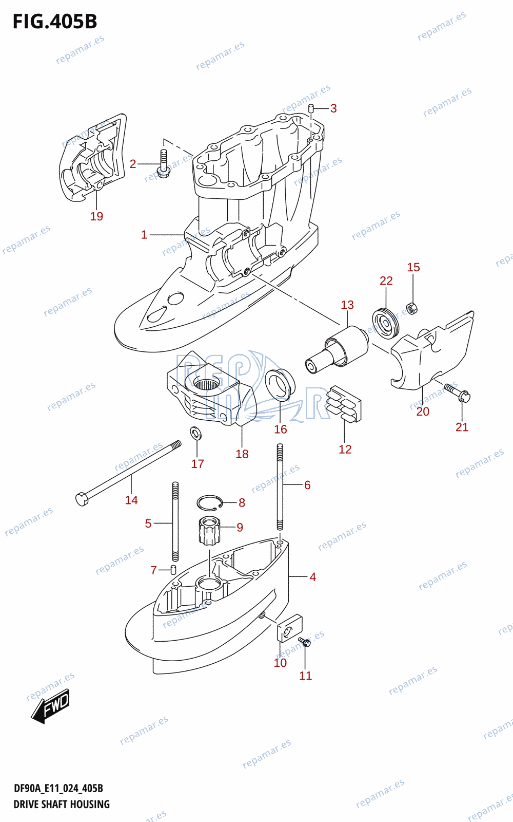 405B - DRIVE SHAFT HOUSING (DF90ATH:E40)