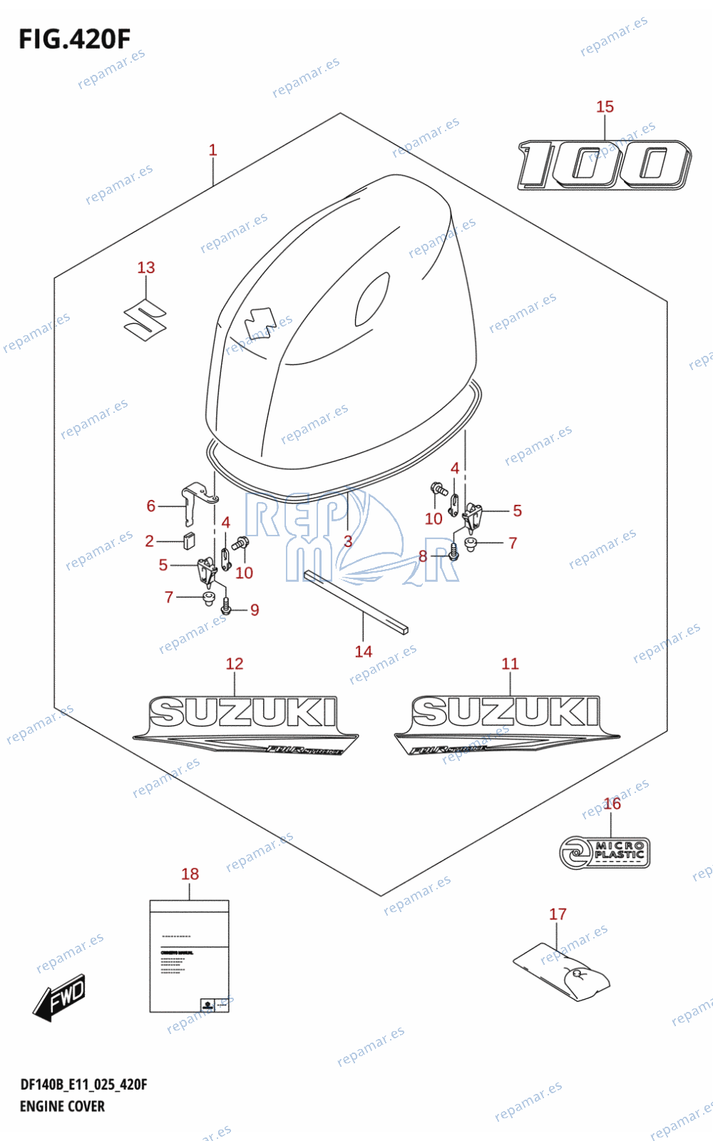 420F - ENGINE COVER (DF100C)