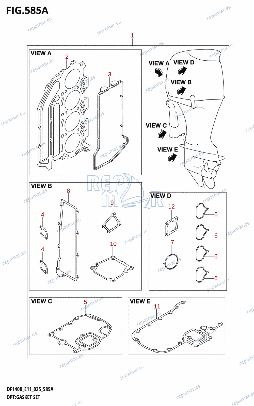 585A - OPT:GASKET SET